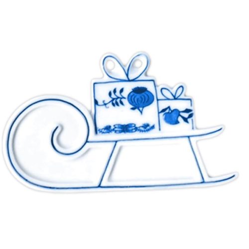 Cibulák - Vianočná ozdoba - sánky - Originálny cibuľový porcelán